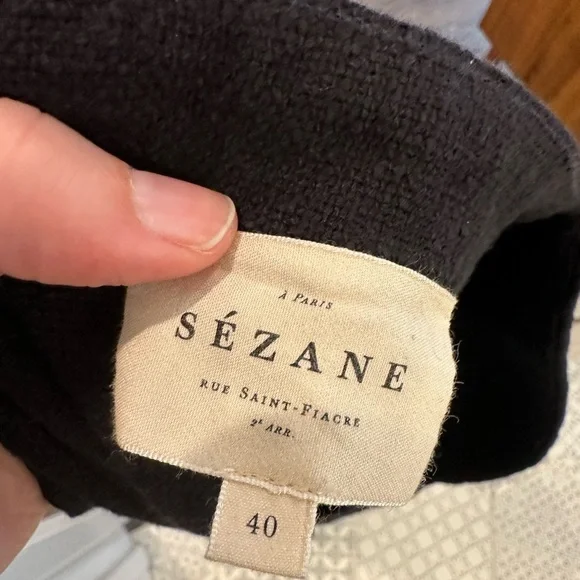 Sezane Black Mini Button-Front Dress - Picture 5 of 6